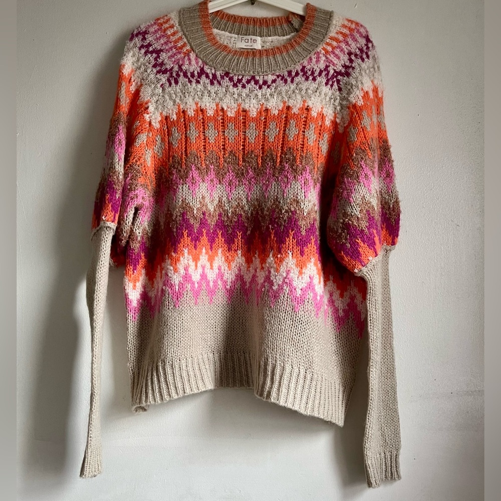 Fate Colorful Patterned Sweater - image 4